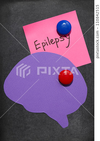 Epilepsy day concept, paper mockup human brain Epilepsy day concept, paper mockup human brain 110842515