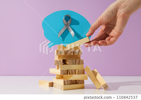 Paper model of human brain with wooden sticks Paper model of human brain with wooden sticks 110842537