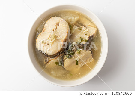 Cod soup on a white background 110842660