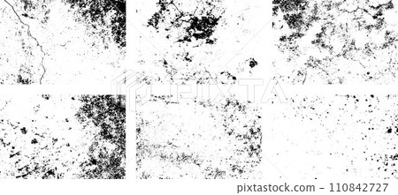 Black and white grunge. Distress overlay texture. Abstract surface dust and rough dirty wall background concept. Distress illustration simply place over object to create grunge effect. Vector EPS10. Black and white grunge. Distress overlay texture. Abstract surface dust and rough dirty wall background concept. Distress illustration simply place over object to create grunge effect. Vector EPS10. 110842727