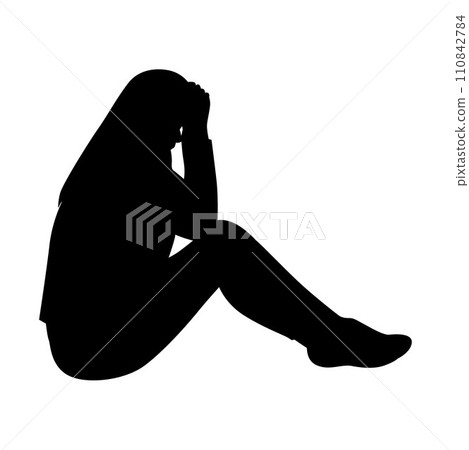 woman, silhouette, vector 110842784