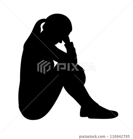 woman, silhouette, vector 110842785