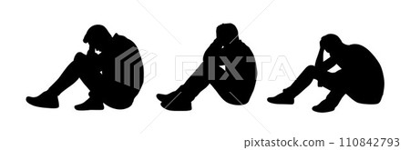 silhouette, vector, depressed 110842793