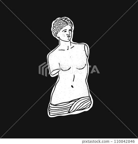 Ancient Greek linocut of the Roman goddess of love Ancient Greek linocut of the Roman goddess of love 110842846