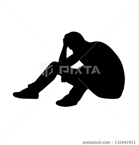 silhouette, vector, depressed 110842851