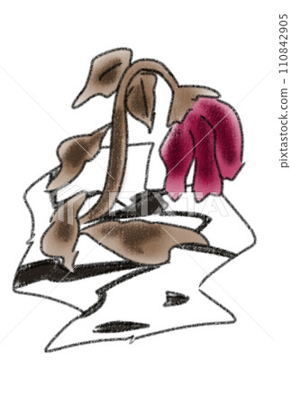 龜裂的大地和凋零的花朵 110842905