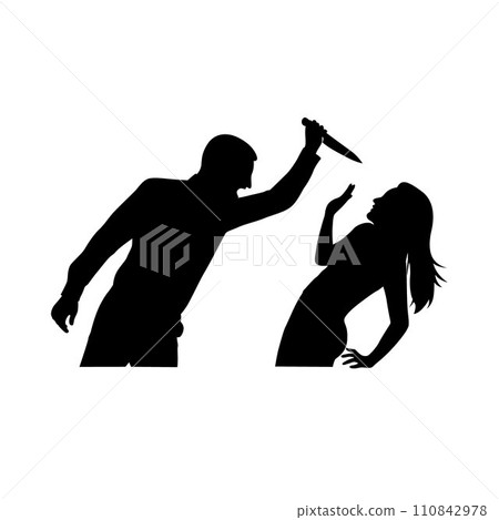 knife, man, silhouette 110842978