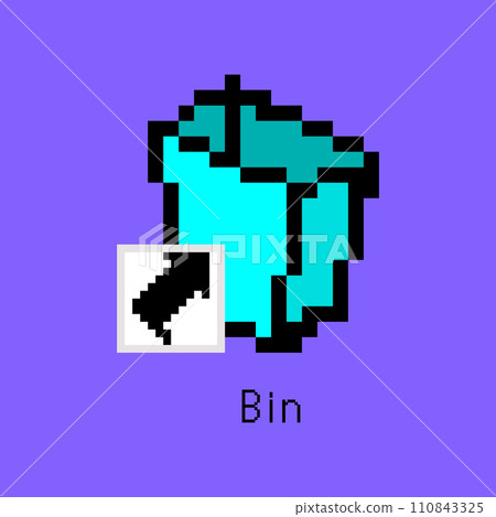 Cartoon Color Pixel Art Bin Shortcut User Interface Element Technology Pc Concept Flat Design Style. Vector illustration Cartoon Color Pixel Art Bin Shortcut User Interface Element Technology Pc Concept Flat Design Style. Vector illustration 110843325