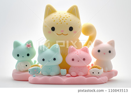 Cute cat in pastel colors-8 110843513