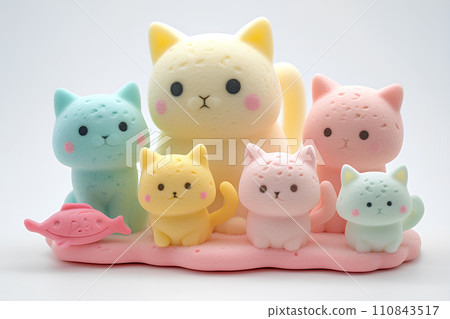 Cute cat in pastel colors-8 110843517