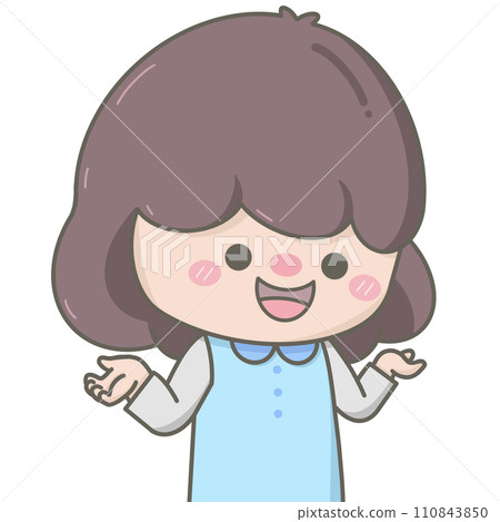 Cute pastel little girl shrugging Cute pastel little girl shrugging 110843850
