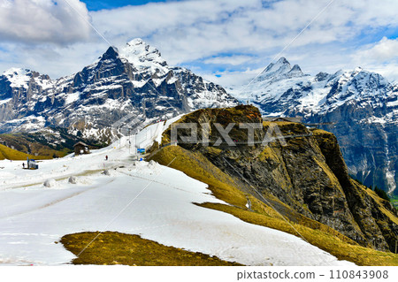 Beautiful landscape alpine view in summer mountains around Grindelwald, Switzerland 110843908