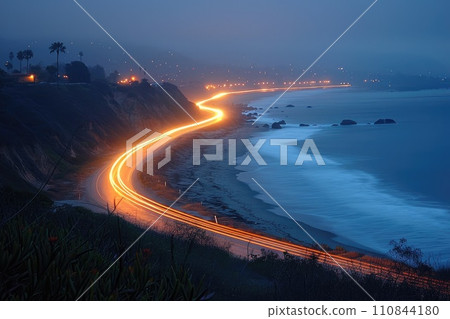 AI-generated content. Street light traffic. City scape background. Generative AI 110844180