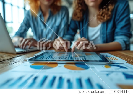 AI-generated content. Business finance chart document report. Generative AI 110844314