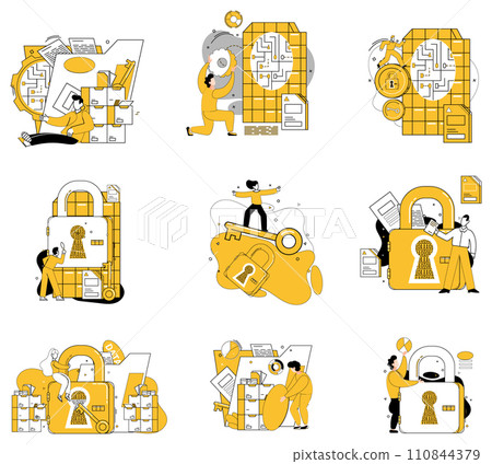 Data management vector illustration. Analytics is secret sauce transforms raw data into strategic intelligence Data analytics metaphorically acts as alchemist, turning data into golden insights 110844379