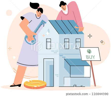 Buying and choosing housing. Vector illustration Choosing right housing option was personal decision The vector illustration highlighted key features property The house provided comfortable living Buying and choosing housing. Vector illustration Choosing right housing option was personal decision The vector illustration highlighted key features property The house provided comfortable living 110844390