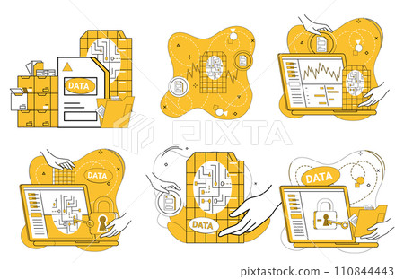 Data analytics vector illustration. Stock market data, like tapestry, unfolds under analytical gaze financial experts Business, finance, and industry converge at crossroads data analytics mastery 110844443