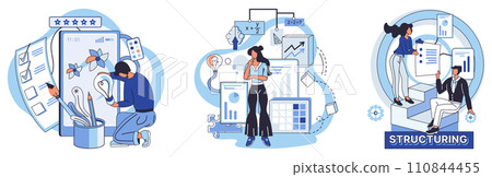 Process optimization vector illustration. The effectiveness strategy lies in successful optimization processes Operating efficiently requires continual refinement management methods 110844455