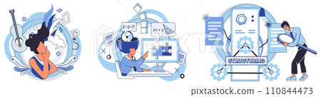 Process optimization vector illustration. The concept process optimization is central to successful business planning Methodical development is necessary for effective optimization business operations 110844473