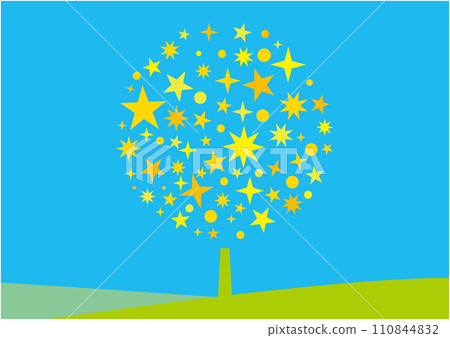 A star tree made up of sparkling stars 110844832