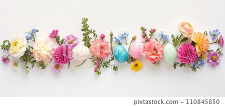 Easter Floral Array with Decorative Eggs 110845850