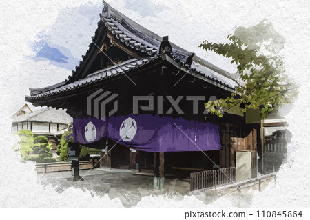 Watercolor style, Kan'eiji temple grounds, Taito-ku, Tokyo 110845864