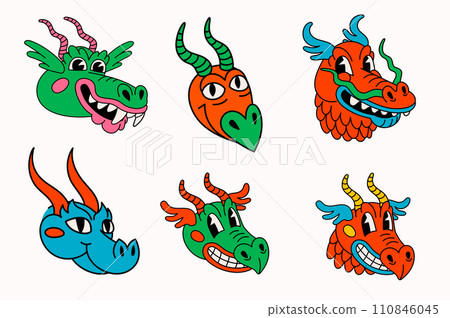 Chinese dragon, 2024 year lunar symbol Chinese dragon, 2024 year lunar symbol 110846045