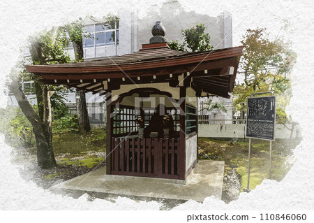 Watercolor painting style, Ueno, Kan'eiji Temple, Zen Master Ryo, Taito-ku, Tokyo 110846060