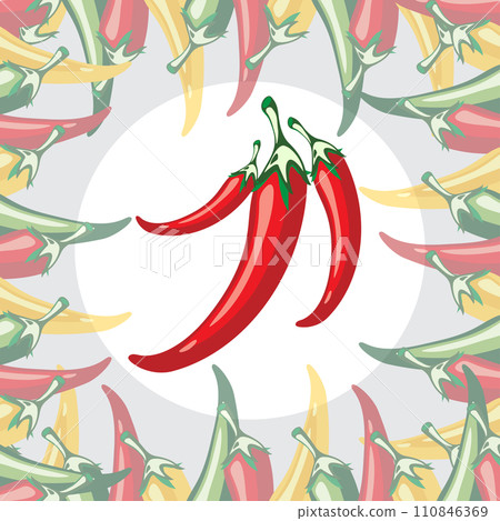 Red hot pepper. Seamless Texture Pattern Vector. Eps. 110846369