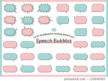 Vector speech bubble set 3 with many variations in the direction of the horns and can be placed in various positions, with editable line width. Vector speech bubble set 3 with many variations in the direction of the horns and can be placed in various positions, with editable line width. 110846487