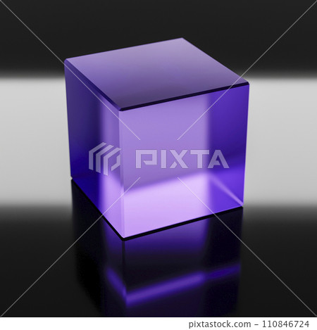 Glass purple cube Glass purple cube 110846724