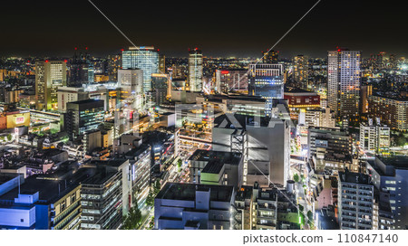 City night view in front of Kawasaki Station [Kanagawa Prefecture Kawasaki City] 110847140