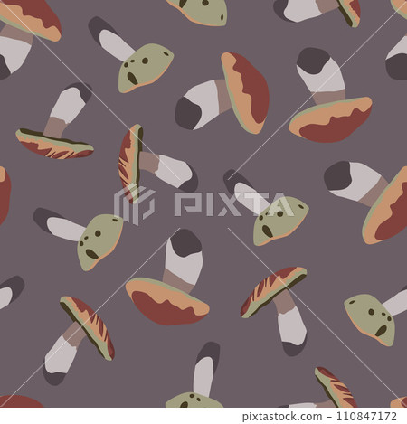 Vector isolated illustration of pattern with mushrooms. Vector isolated illustration of pattern with mushrooms. 110847172