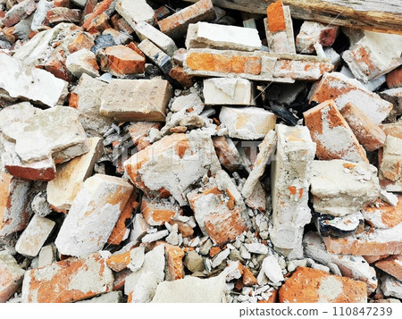 debris of old factory building 110847239