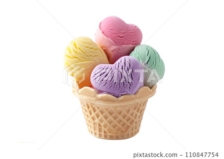 AI-generated content. a heart-shaped scoop of ice cream 110847754