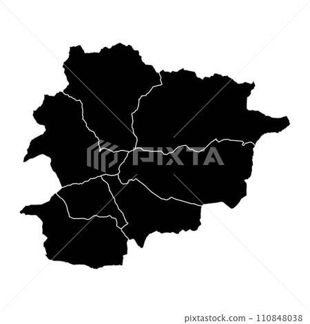 Andorra map with administrative divisions. Vector illustration. 110848038
