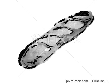Hand drawn illustration of french bread, baguette Hand drawn illustration of french bread, baguette 110848436