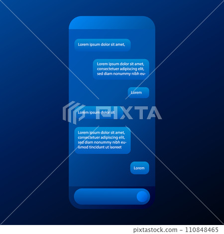 chatting mobile phone mockup blue 110848465