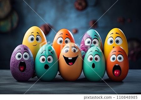 AI-generated content. suprised happy easter eggs holiday design 110848985