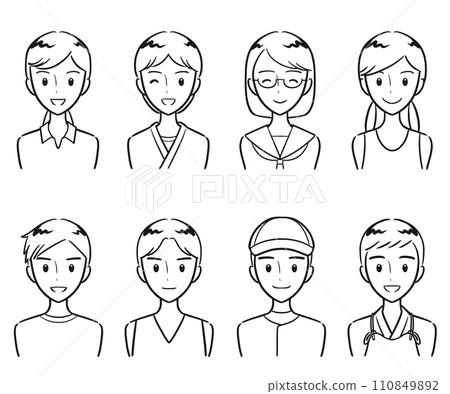 國中高中男女穿著制服參加社團活動/社團活動圖示集(畫線) 國中高中男女穿著制服參加社團活動/社團活動圖示集(畫線) 110849892