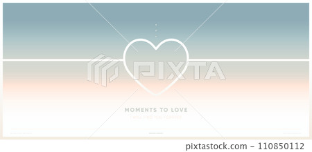 Minimalist Valentine's Day Love Banner. Clean Aesthetic with Soft Outline Heart - Modern Trend for Romantic Celebrations and Springtime Greetings 110850112