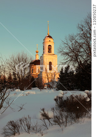 Church of Transfiguration of Lord in village of Radonezh, Sergiev Posad, Moscow Region, Russia Church of Transfiguration of Lord in village of Radonezh, Sergiev Posad, Moscow Region, Russia 110850237