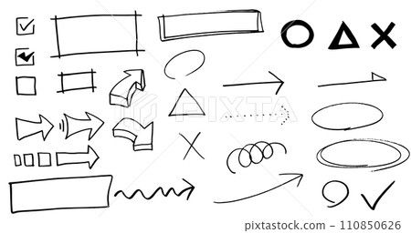 帶有魔術標記的箭頭圓框刻度線十字手繪套裝 帶有魔術標記的箭頭圓框刻度線十字手繪套裝 110850626
