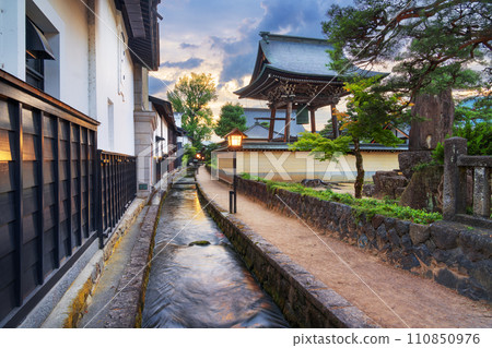 Hida, Gifu, Japan on Shirakabe Dozogai Street Hida, Gifu, Japan on Shirakabe Dozogai Street 110850976