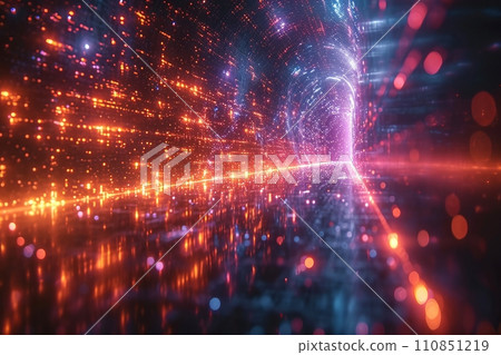 跨越資料海洋的資訊光路 數位時代的抽象藝術 AI 圖像 41 110851219