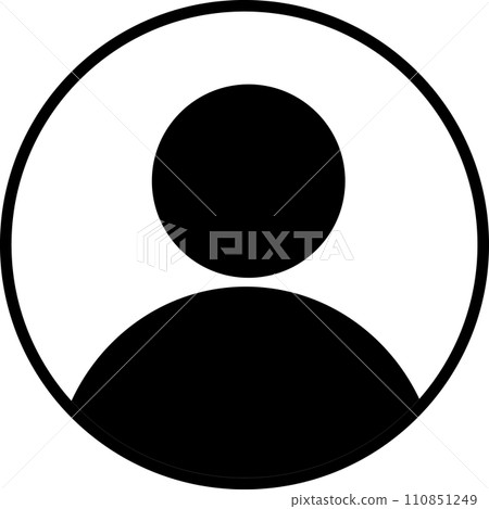 Person pictogram silhouette icon upper body avatar circle 110851249