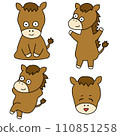 Hand-drawn style illustration of a cute horse 110851258