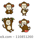 Cute monkey hand-drawn style illustration 110851260