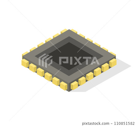 Isometric microchip Isometric microchip 110851582