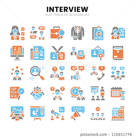 Interview Icons Bundle.  Flat icons style. Vector illustration. 110851776